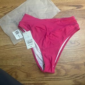 Halara high waist pink bikini bottoms - Size large